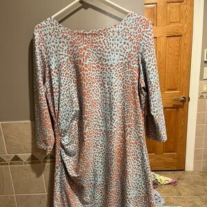 J.McLaughlin coral and blue dress NWOT size XL
